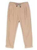 Brunello Cucinelli Kids drawstring tapered trousers - Neutrals