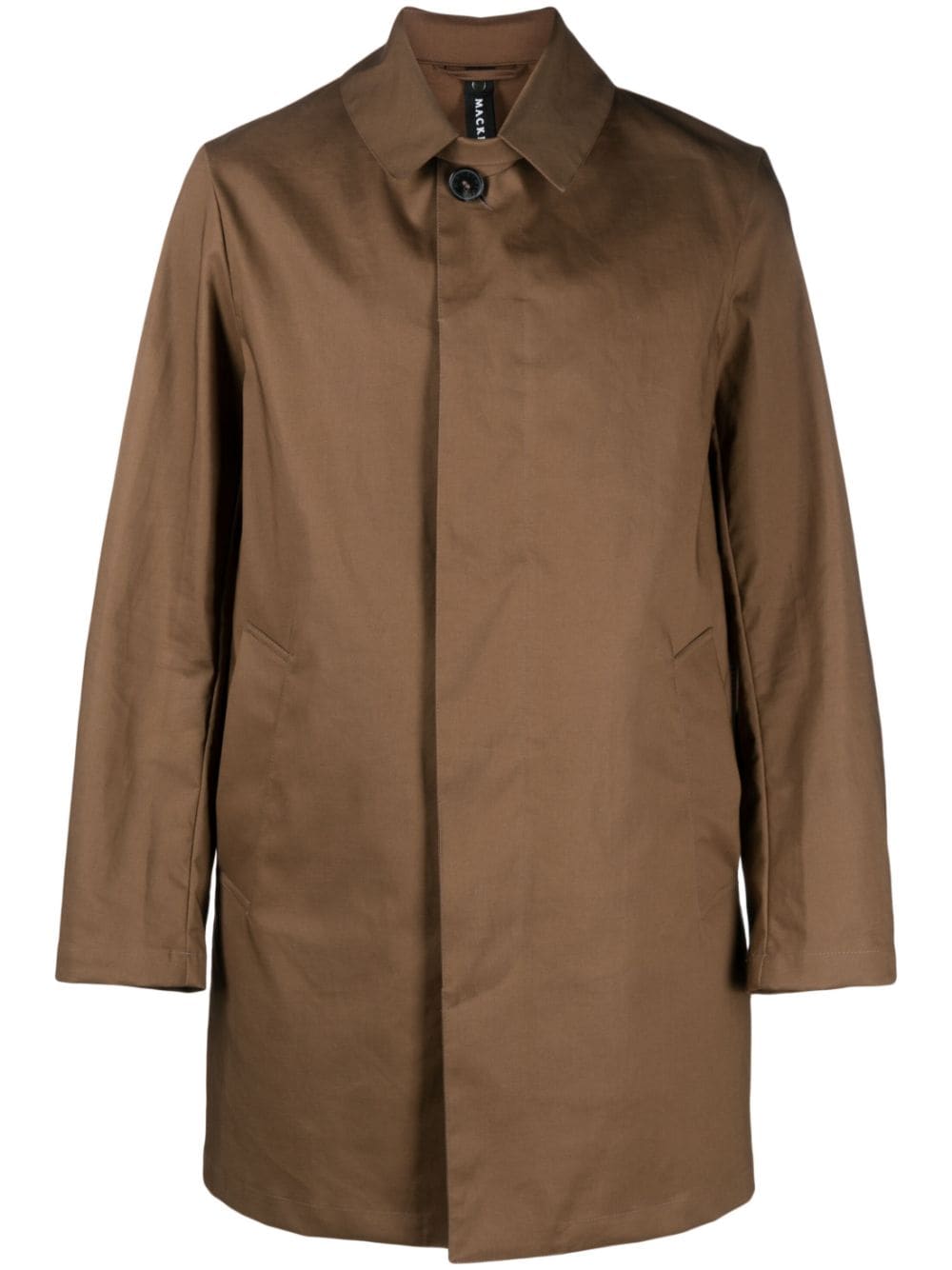 Shop Mackintosh Cambridge Button-up Cotton Raincoat In Brown