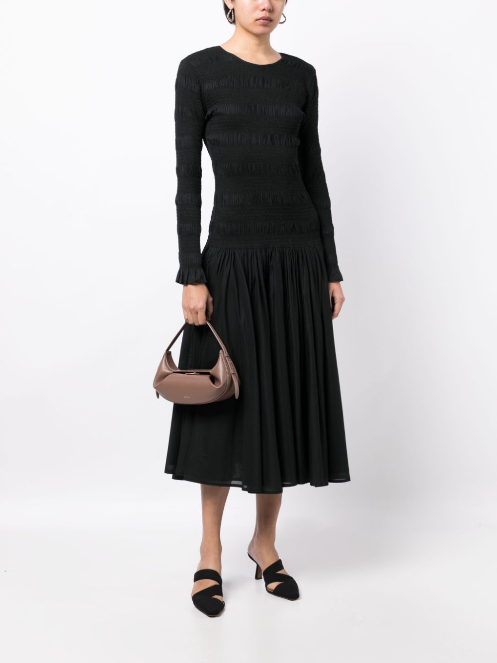 Shop Merlette Syden Cotton Midi Dress In 黑色