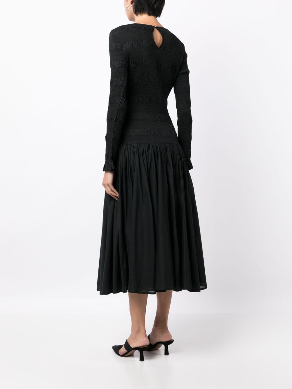 Shop Merlette Syden Cotton Midi Dress In 黑色