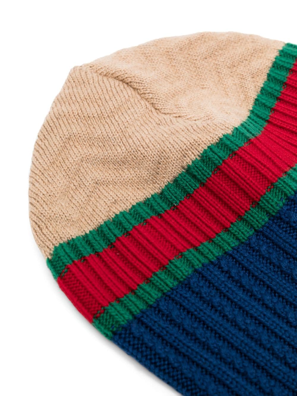 Gucci Kids Web stripe-trim wool beanie - Veelkleurig