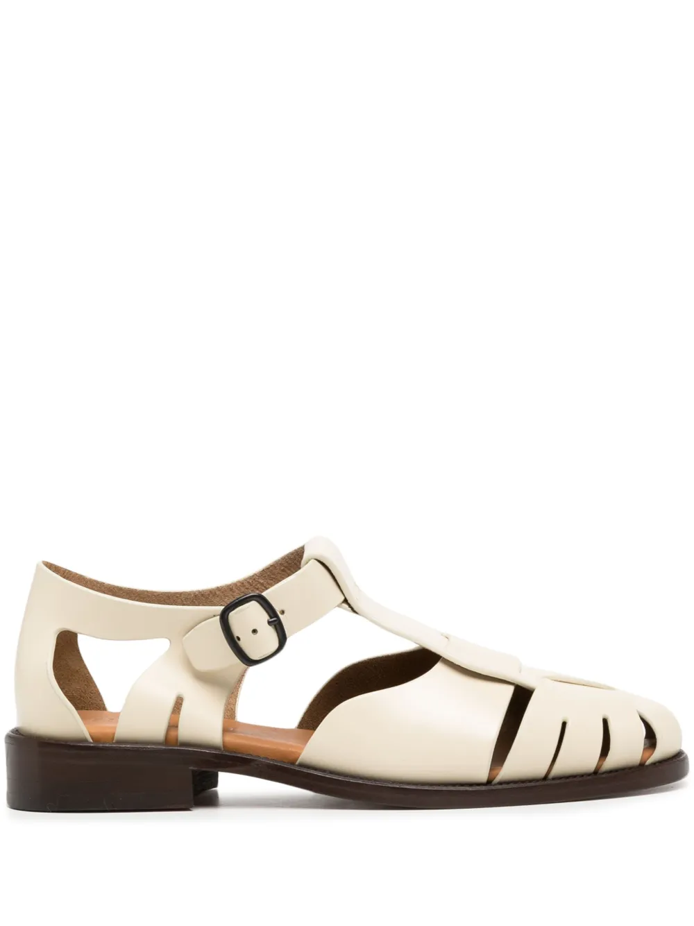 Shop Hereu Pesca Cut-out Leather Sandals In Nude