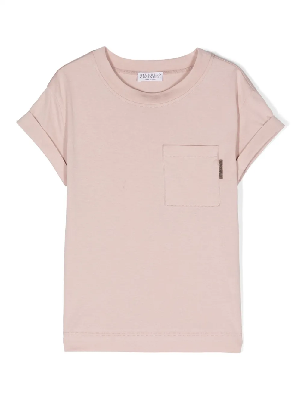 Brunello Cucinelli Kids T-shirt met borstzak Roze