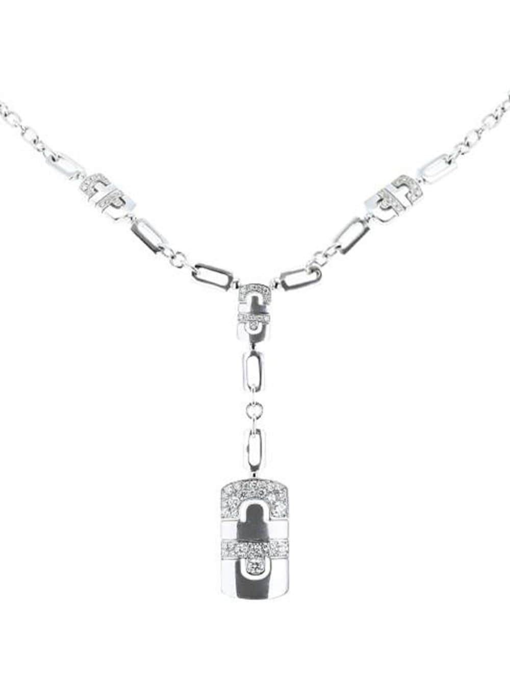 Pre-owned Bvlgari White Gold And Diamonds Parentesi Necklace In Silver