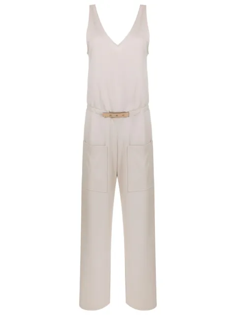 Gloria Coelho belted-waist sleeveless jumpsuit