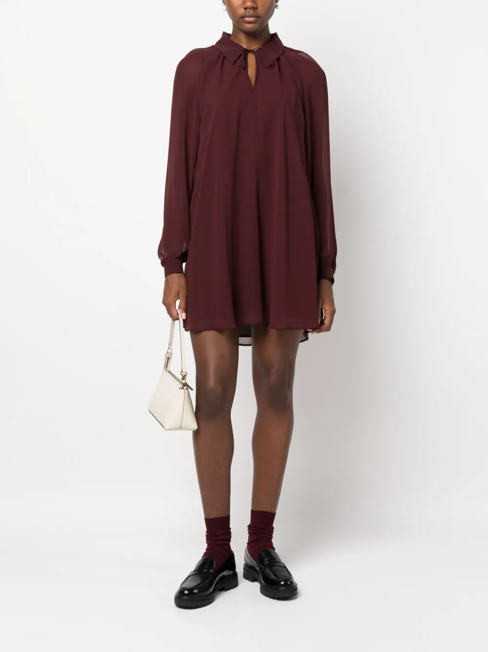Claudie Pierlot chiffon layered dress - Rood