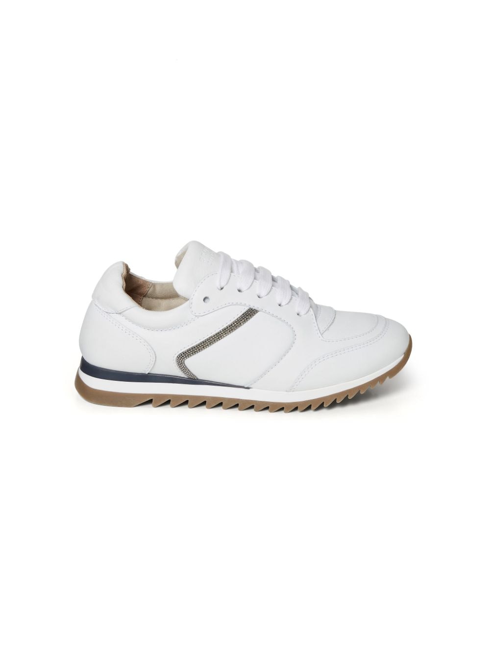 Shop Brunello Cucinelli Lace-up Leather Sneakers In White