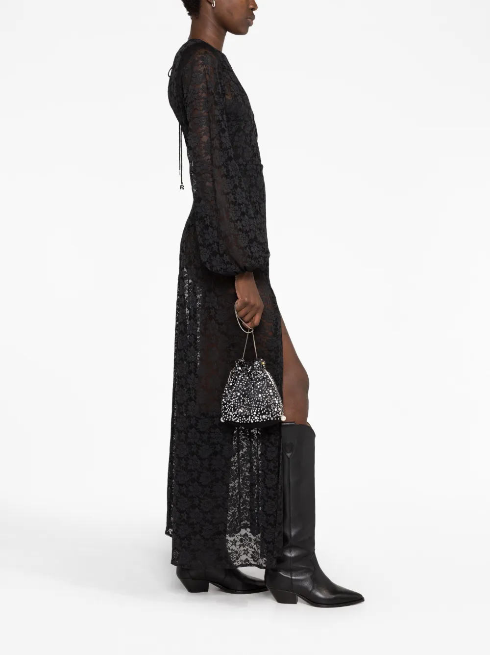 Rosantica Selena Illusione embellished bucket bag - Zwart