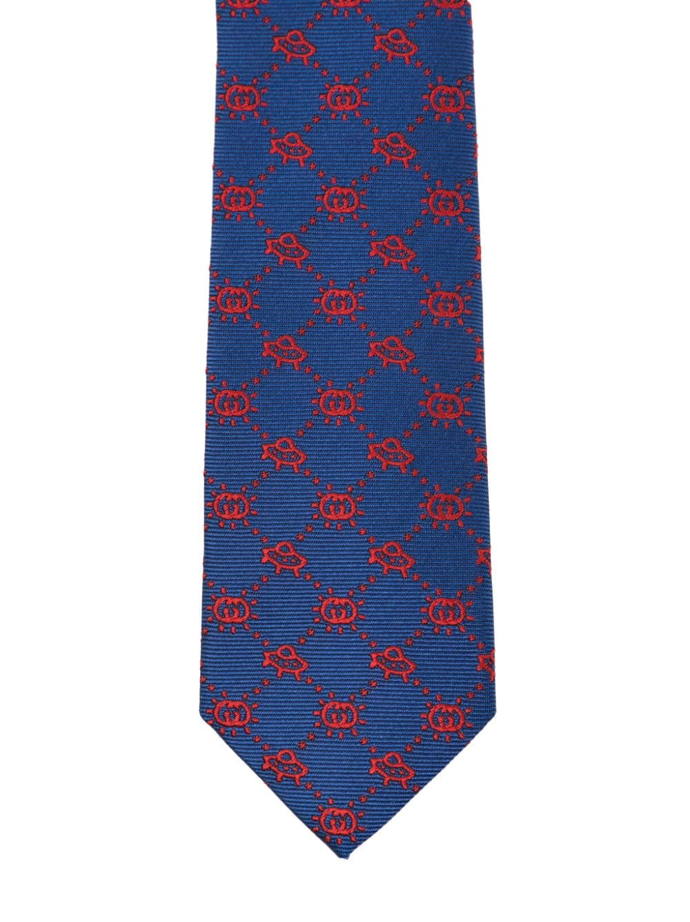 Gucci Kids GG-monogram jacquard silk tie - Blauw