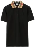 Burberry checkered-collar cotton polo shirt - Black