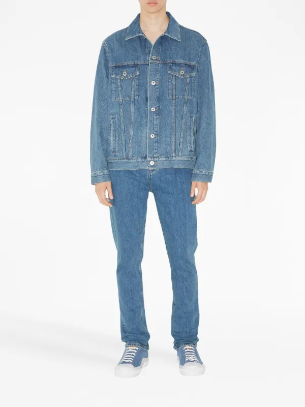 【送料&関税込】Burberry Logo Patch Flared-leg Jeans Burberry logo-patch Cotton wide-leg Jeans | Blue | FARFETCH