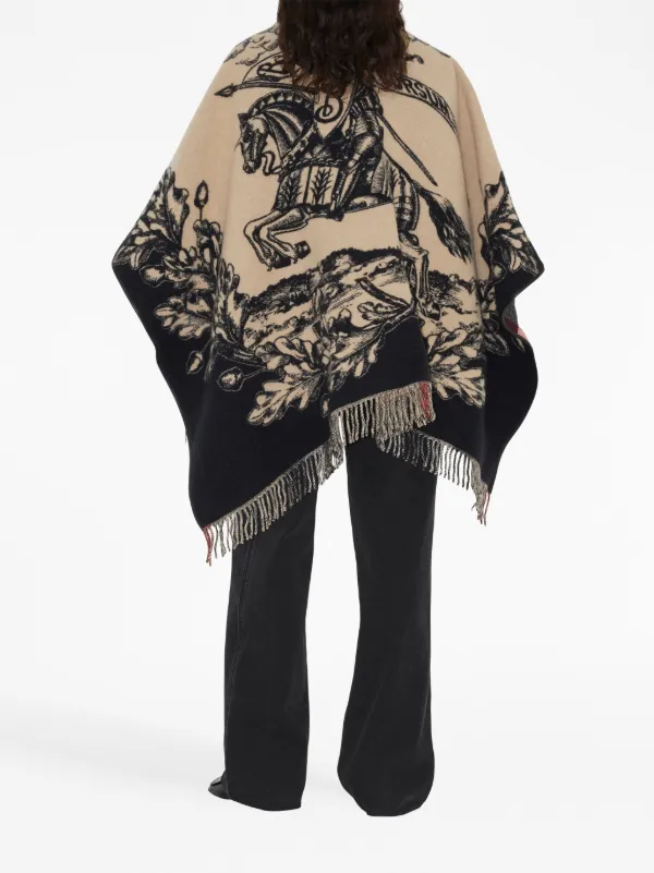Burberry Equestrian Knight Wool Cape | Neutrals | FARFETCH