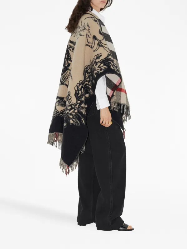 Burberry Equestrian Knight Wool Cape | Neutrals | FARFETCH