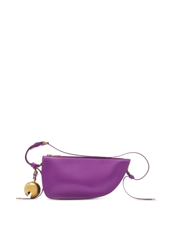 Burberry EKD motif Leather Shoulder Bag Purple FARFETCH AO