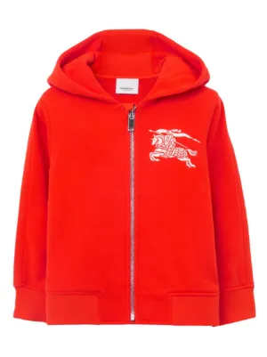 Burberry Kids EKD embroidered Cotton Zipped Hoodie Farfetch
