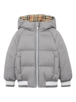 Burberry Unisex Detachable Hood Monogram Quilted Jacket - Baby