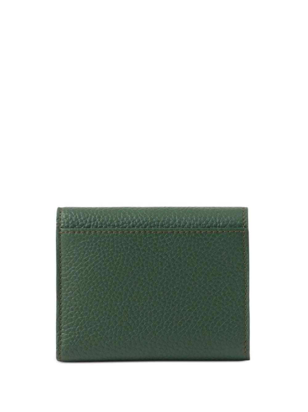 Shop Burberry Tb Grained-texture Wallet In Green