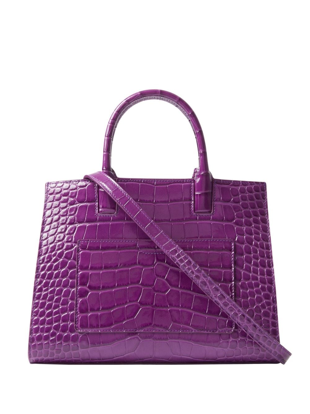 Shop Burberry Mini Frances Leather Tote Bag In Violett