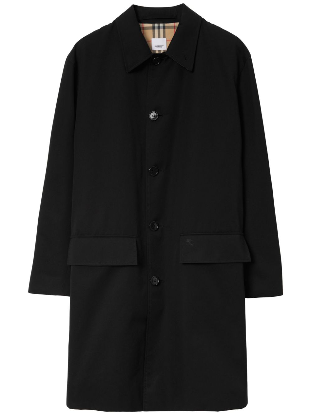 Burberry single-breasted gabardine coat – Black