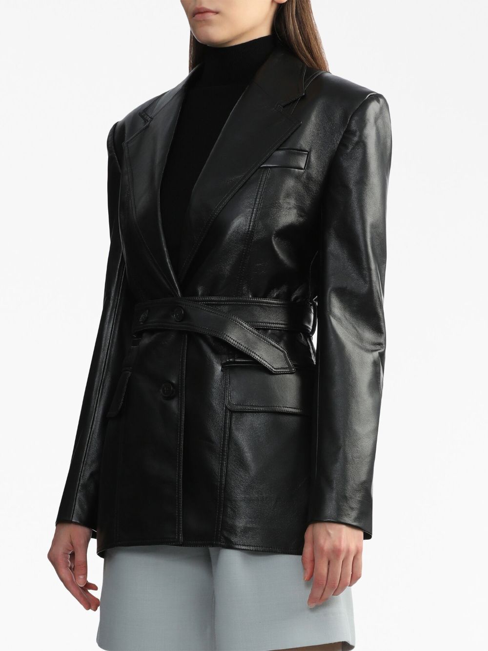 Shop Materiel Open-back Belted Blazer In Black