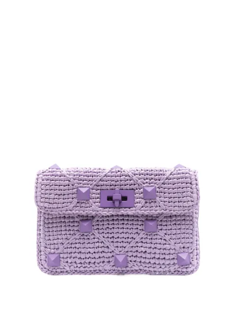 Valentino Garavani Rockstud crochet-knit clutch bag