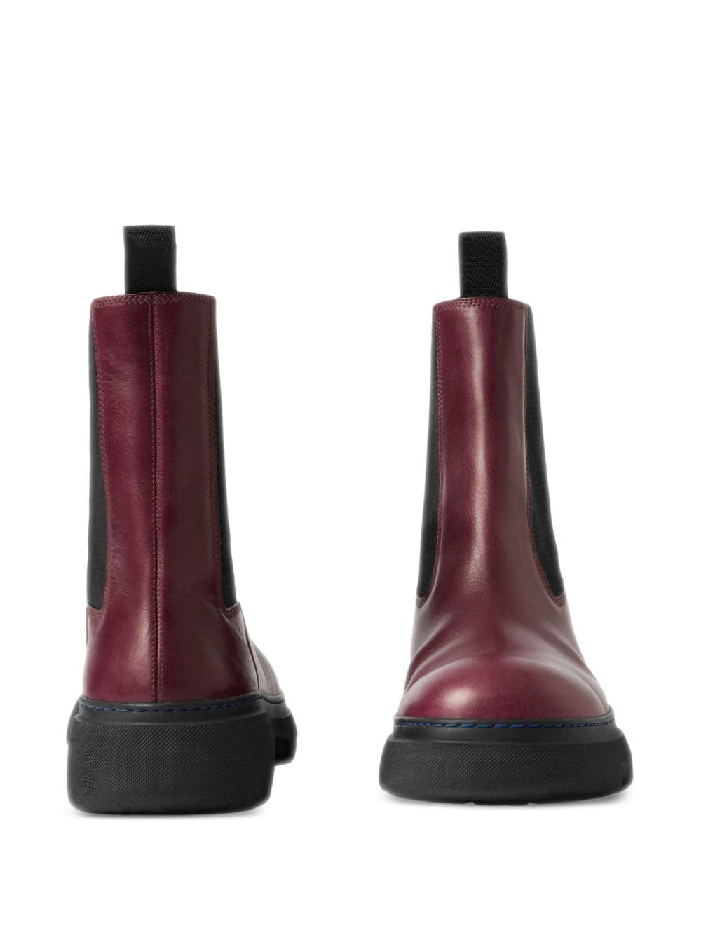 Shop Burberry Chelsea Leather Ankle Boots In Red