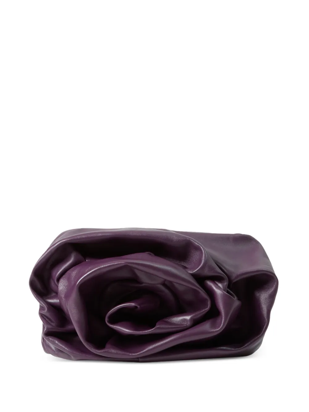 Shop Burberry Rose Leather Clutch In Purple