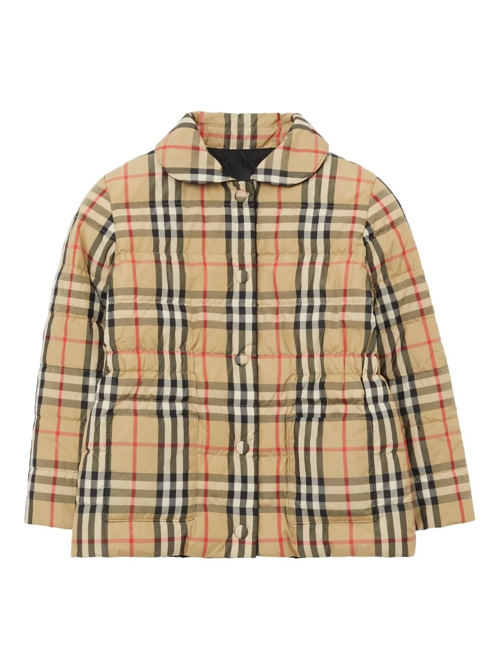 Image 1 of Burberry Kids check-print reversible puffer jacket