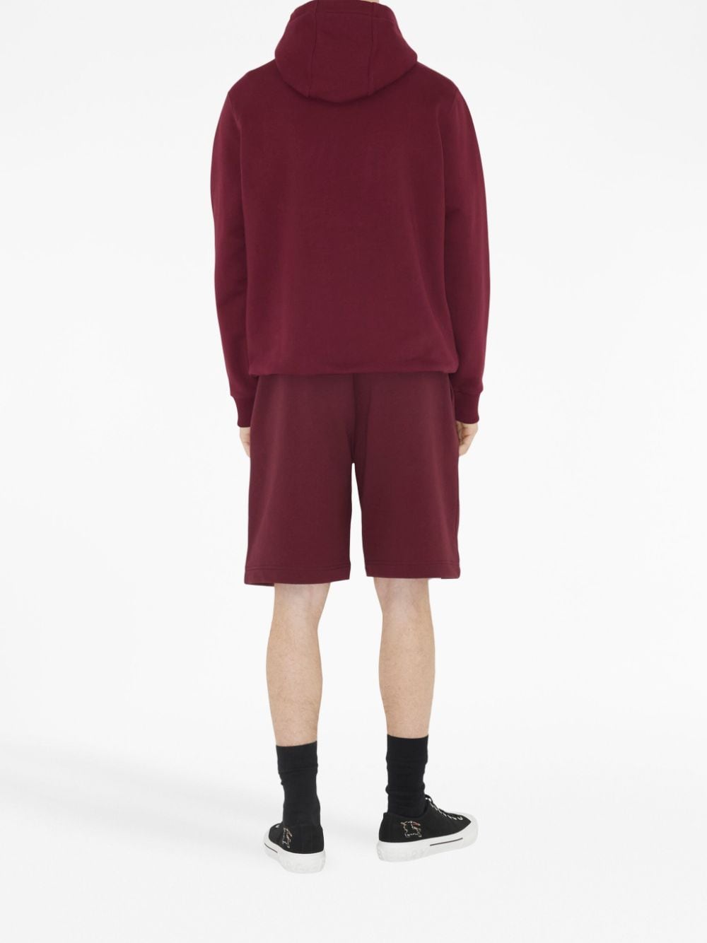 Shop Burberry Ekd-motif Cotton Shorts In Red