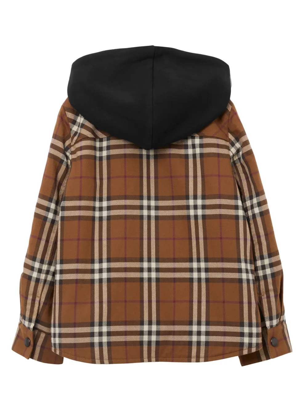 Shop Burberry Vintage-check Cotton Hooded Jacket In Brown