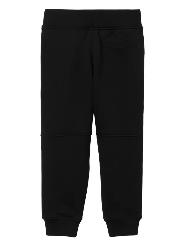 Burberry Kids EKD-embroidered Cotton Track Pants | Black | FARFETCH