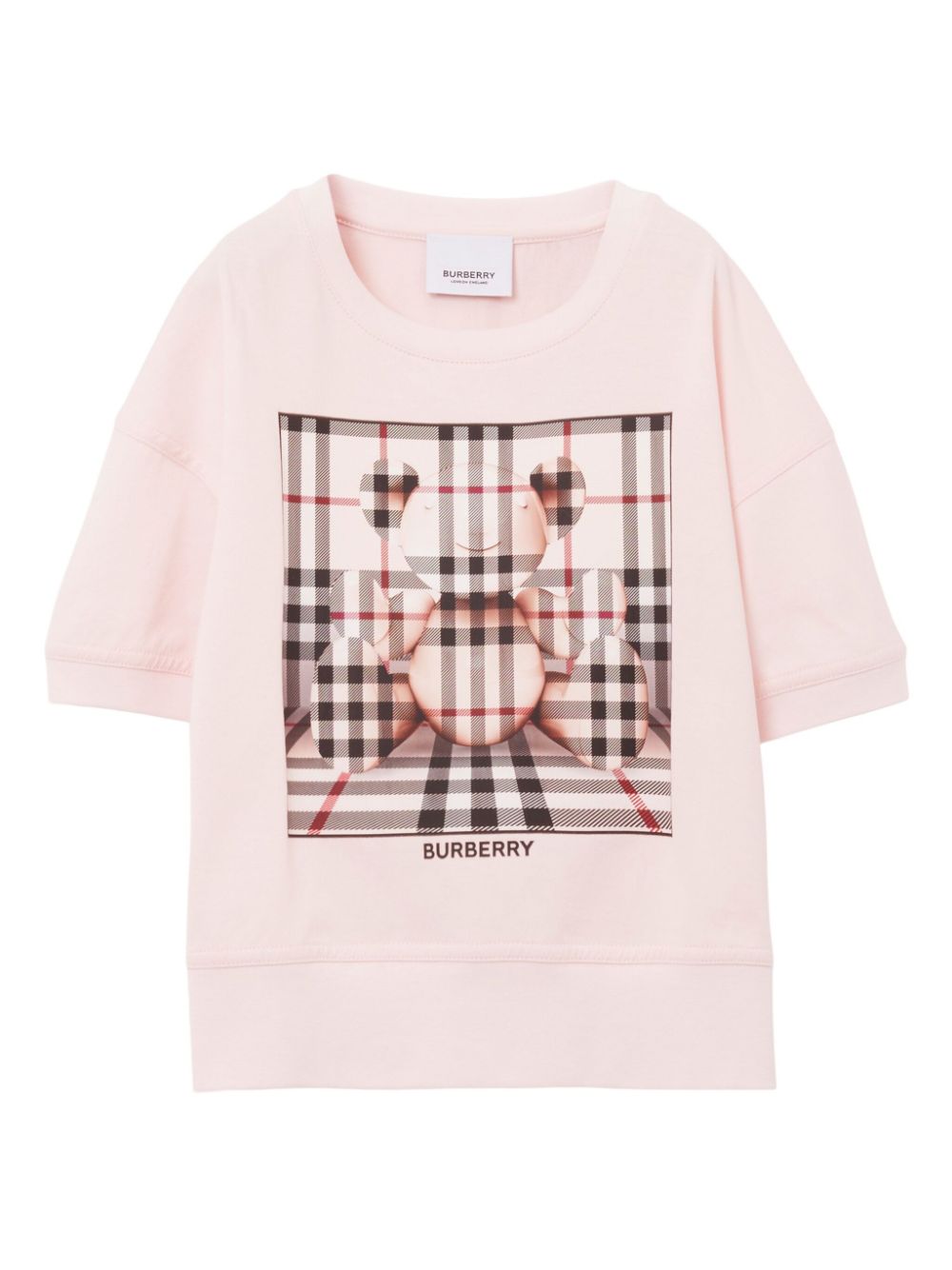 Shop Burberry Thomas Bear-print Cotton T-shirt In Pink