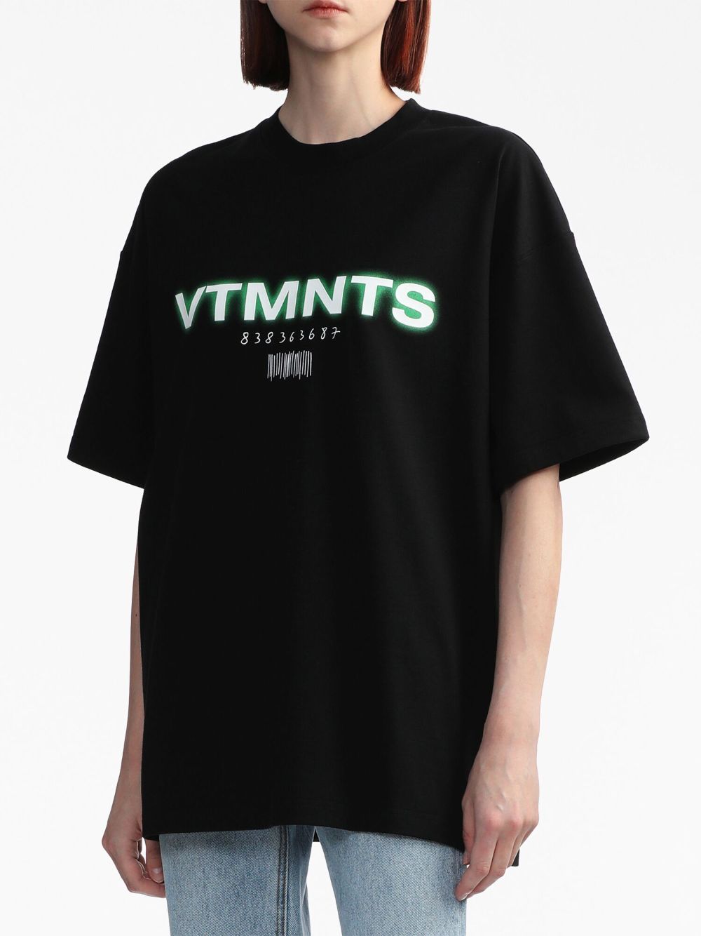 Shop Vtmnts Graphic Logo-print Cotton T-shirt In Black