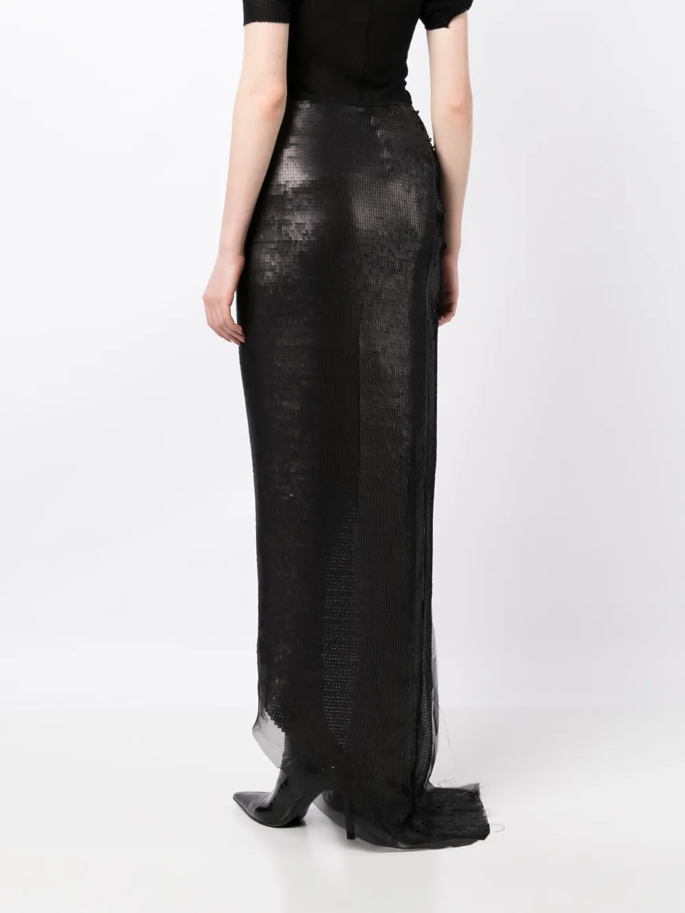 Rick Owens Rok met zijsplit Zwart