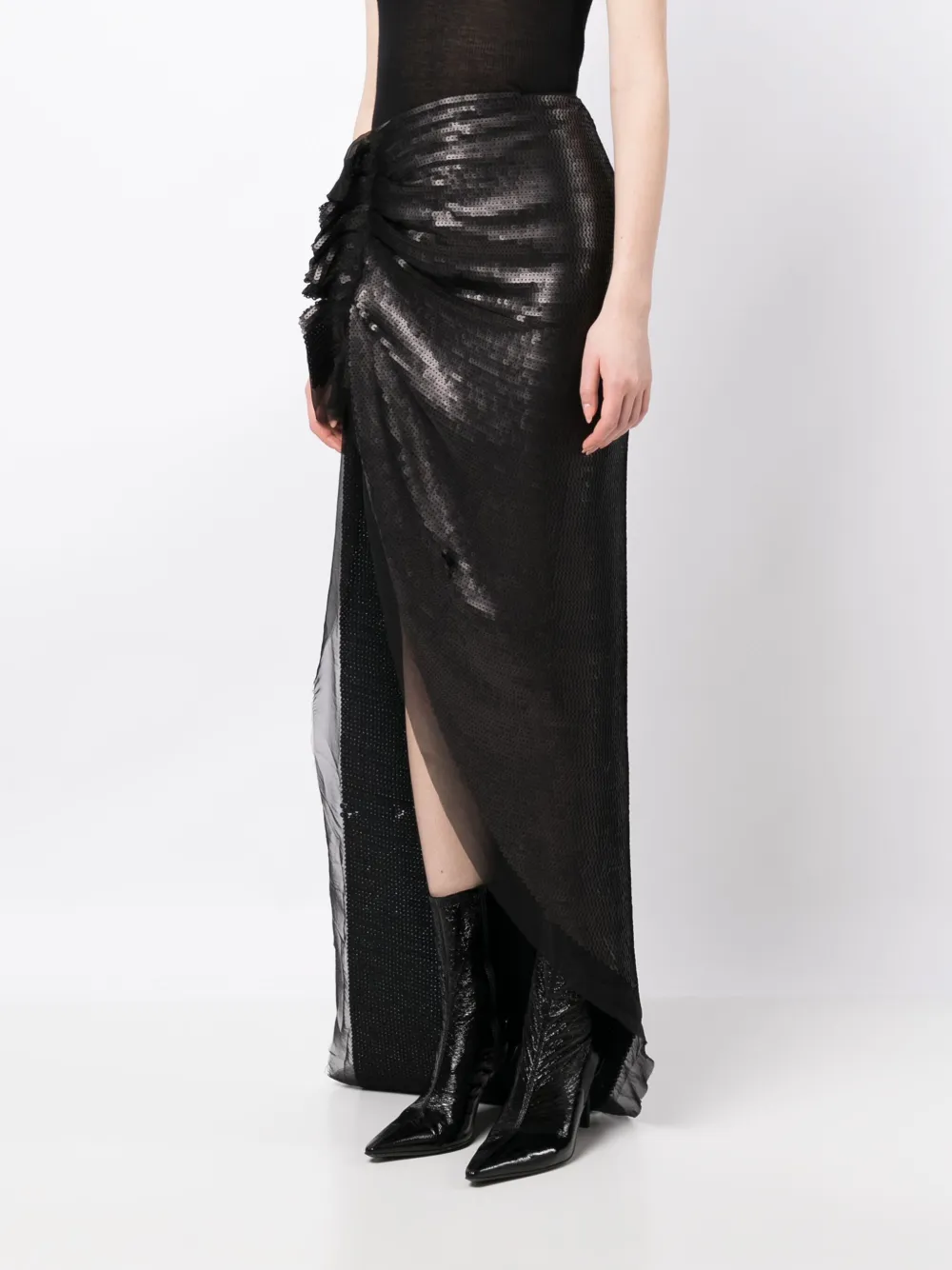 Rick Owens Rok met zijsplit Zwart