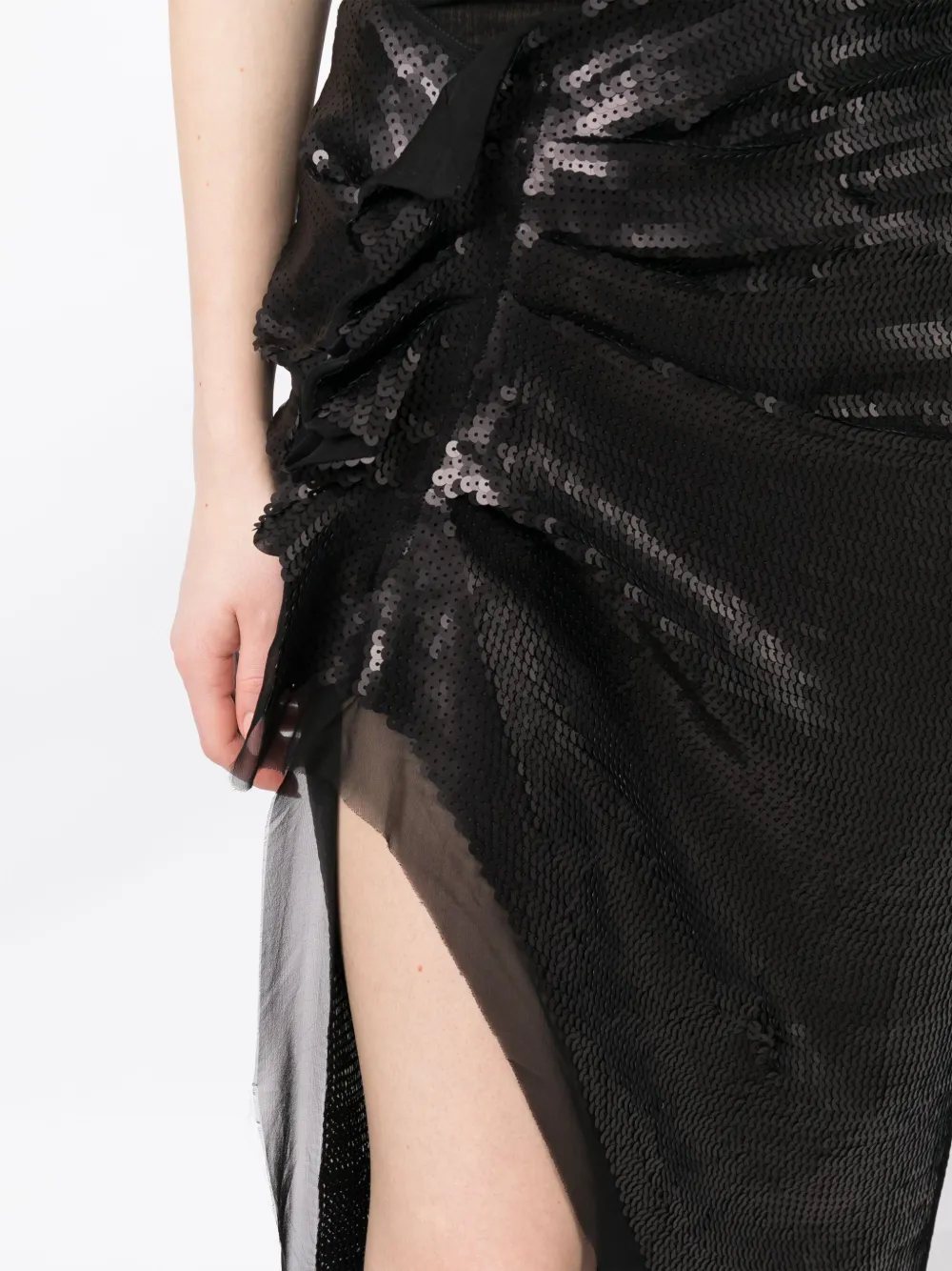 Rick Owens Rok met zijsplit Zwart
