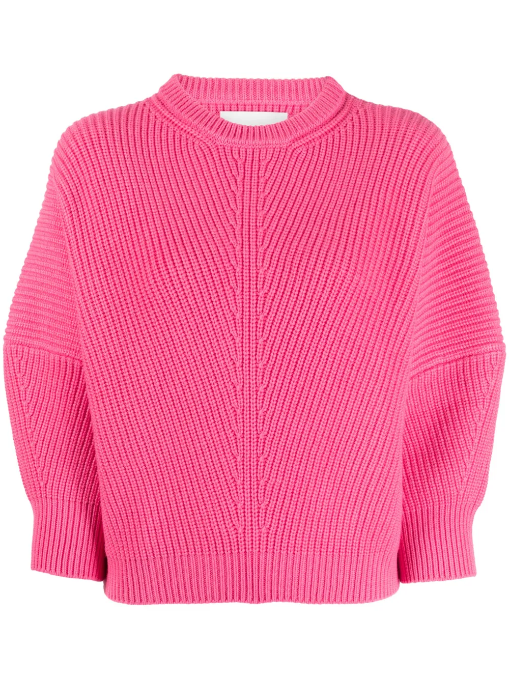 Sa Su Phi Ribbed Three-quarter Sleeve Cashmere Sweater In Pink