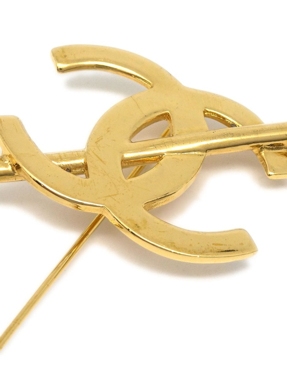 CHANEL Pre-Owned 1990-2000s broche met CC patroon - Goud