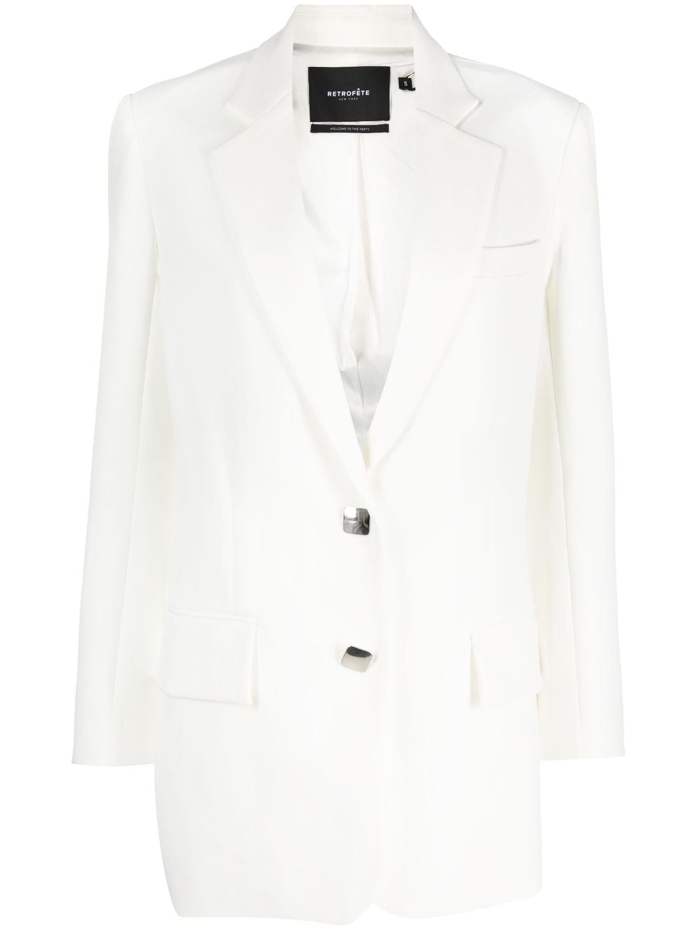 Retroféte Single-breasted Blazer In White