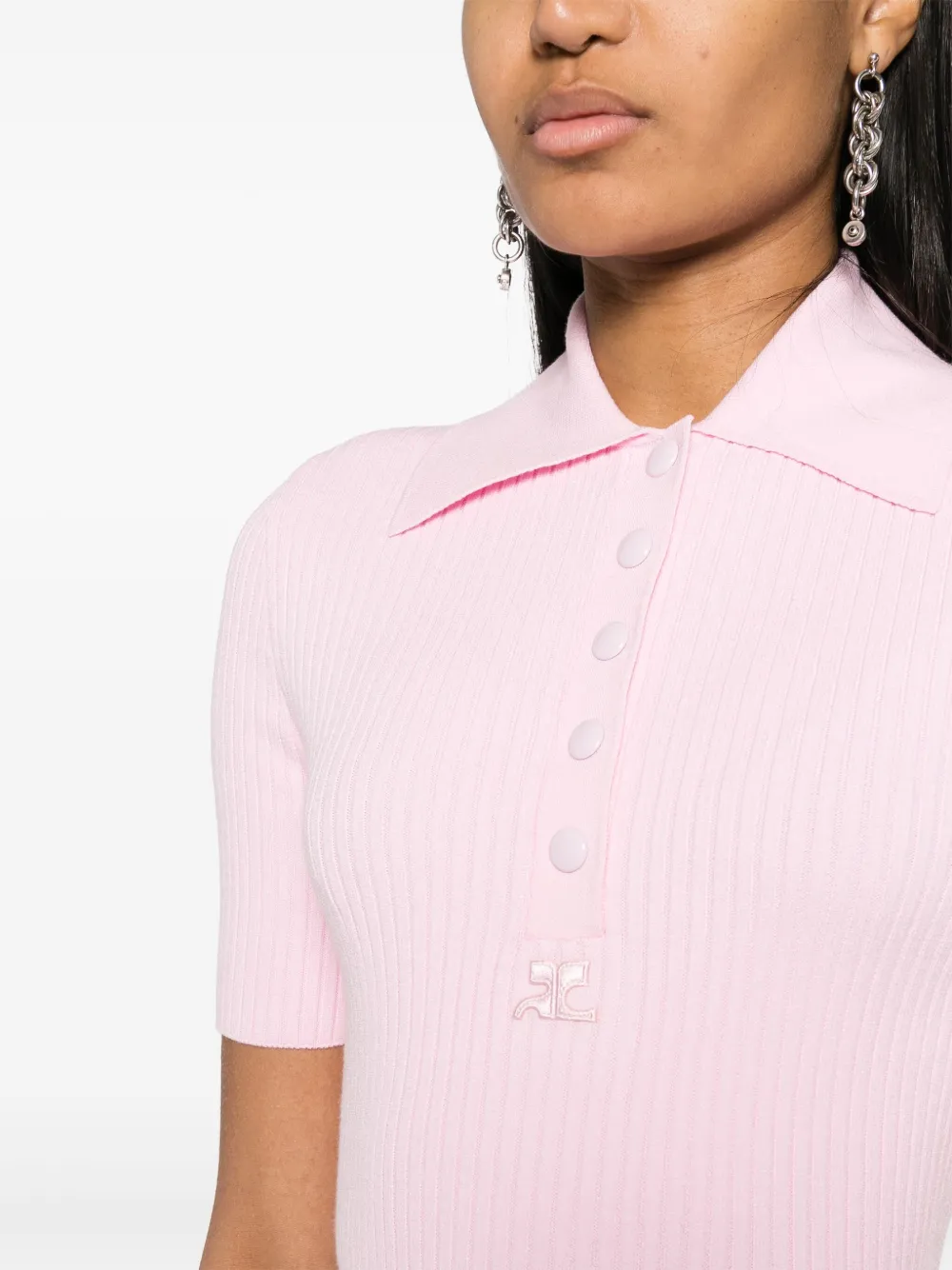 Courrèges Ribgebreide top Roze