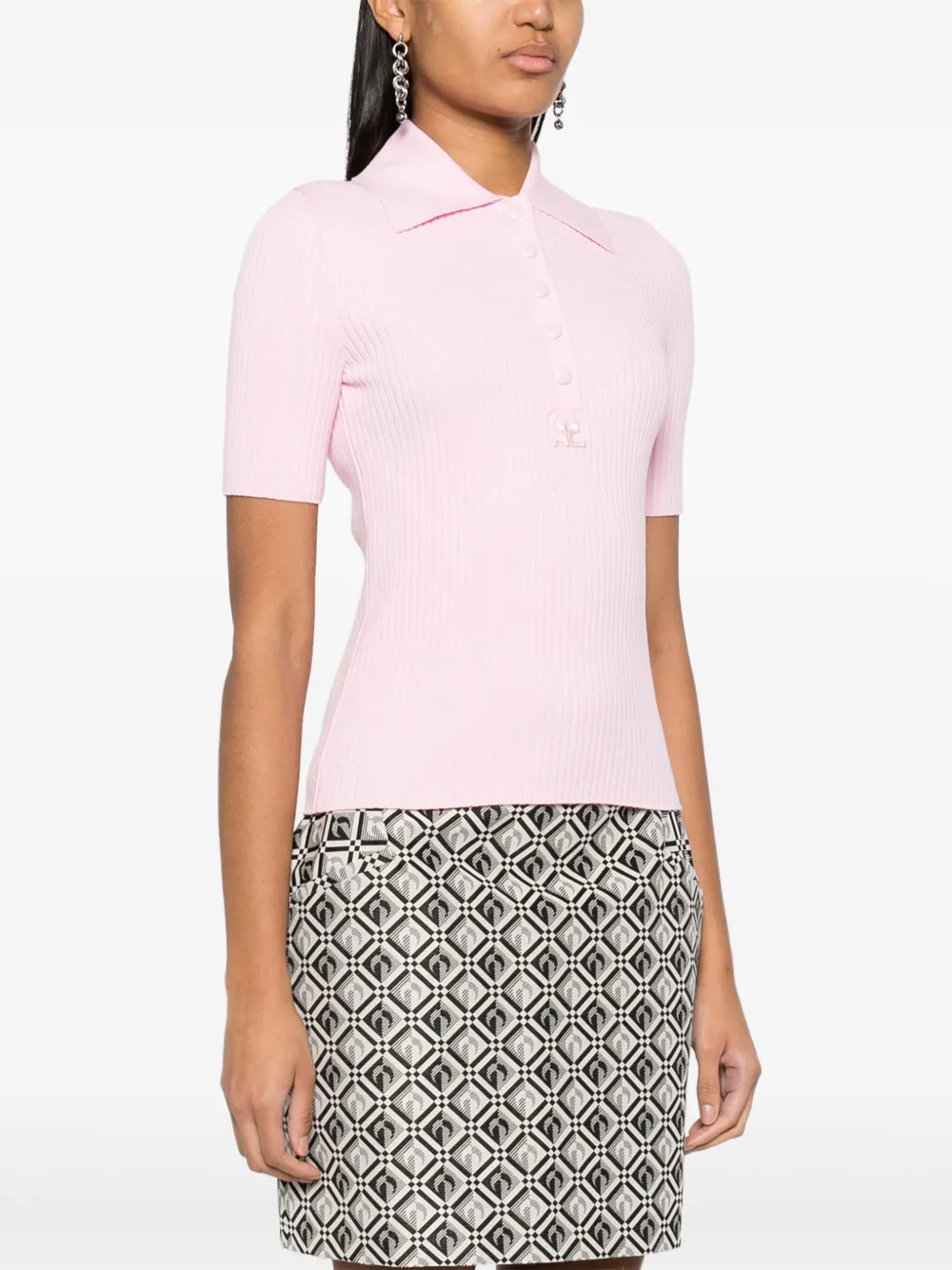 Courrèges Ribgebreide top Roze