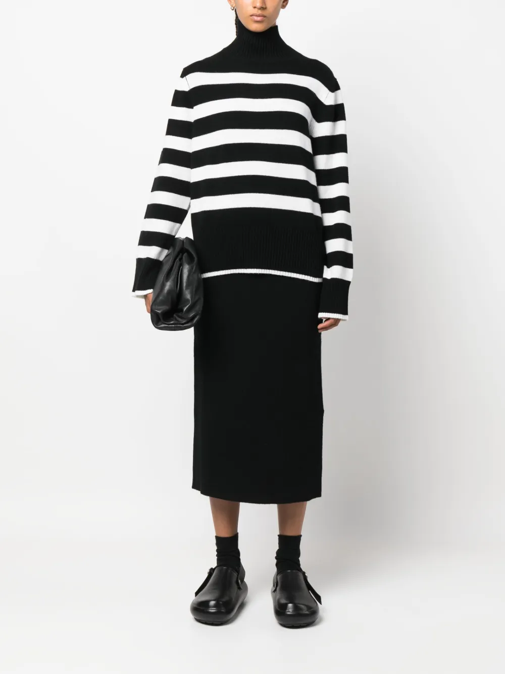 Allude Gestreepte coltrui - Zwart