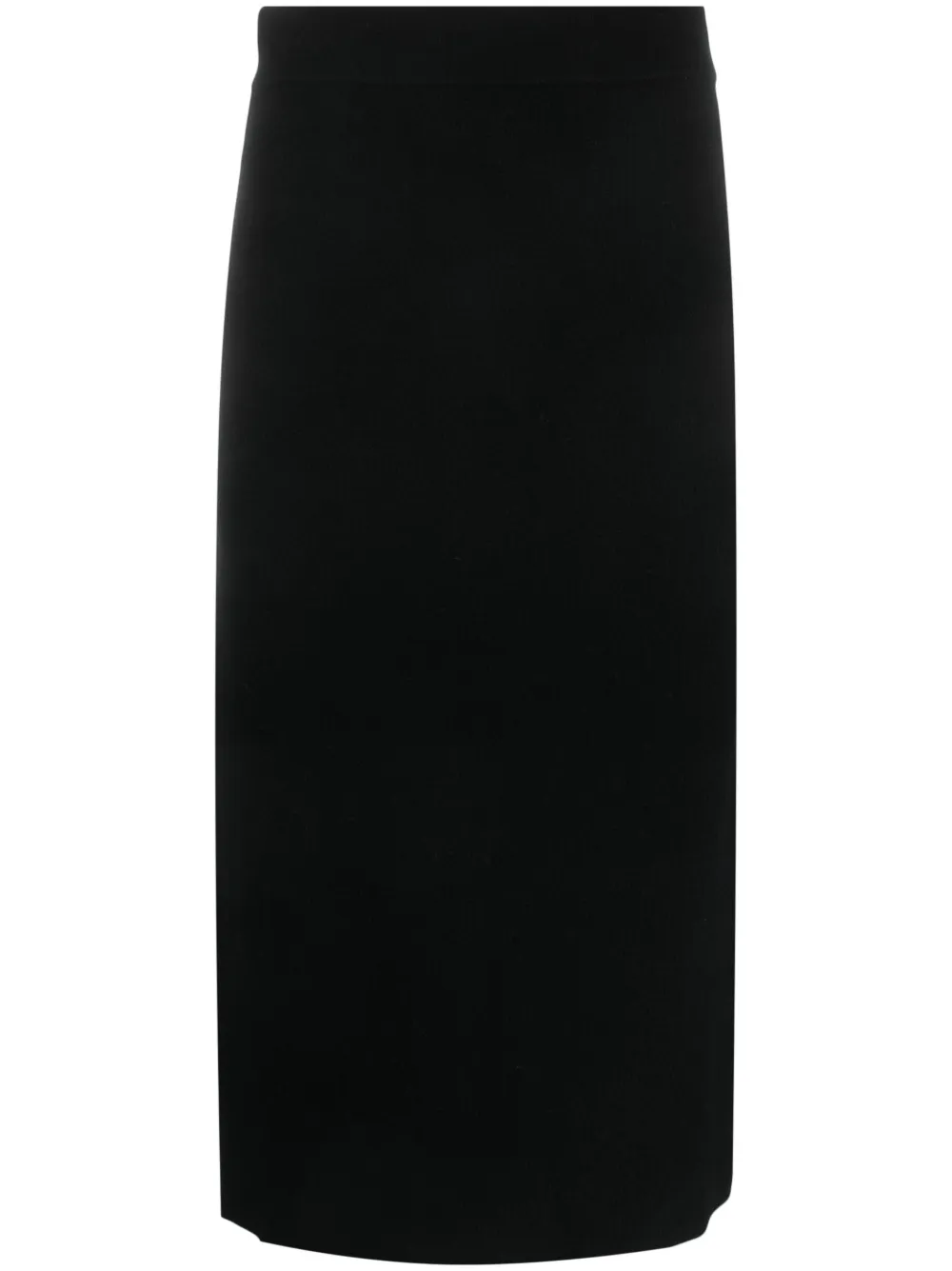 Allude High-waisted Knitted Midi Skirt In Black