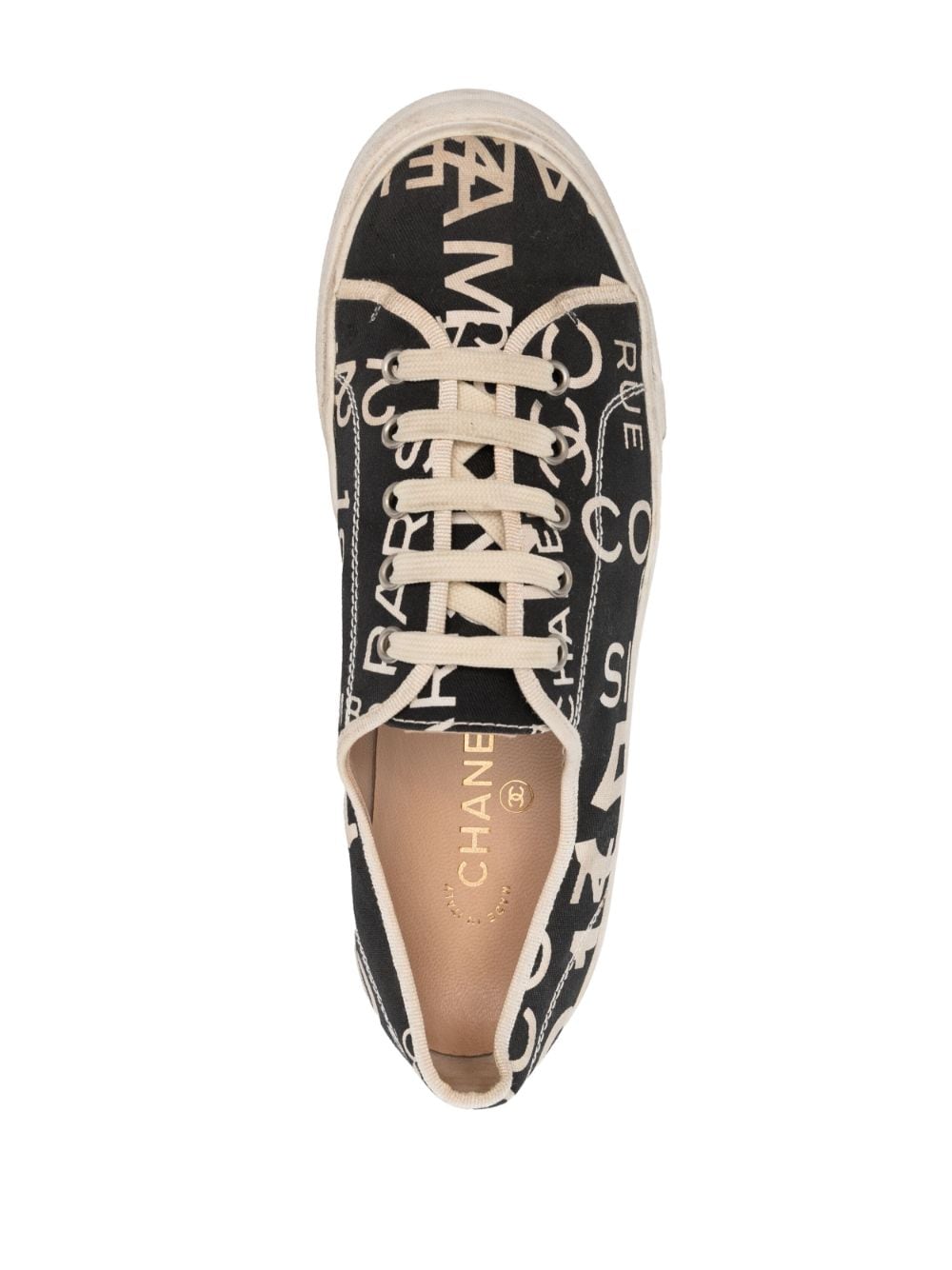Chanel Pre-owned 2010s Rue Cambon-print Sneakers - Black