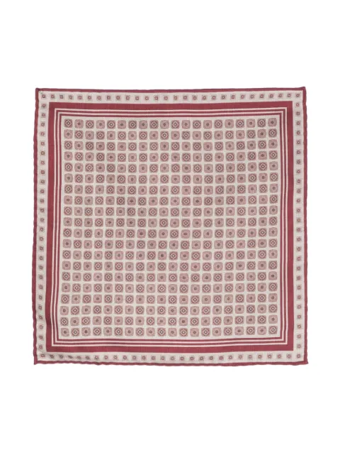 Brunello Cucinelli geometric-pattern reversible silk pocket square
