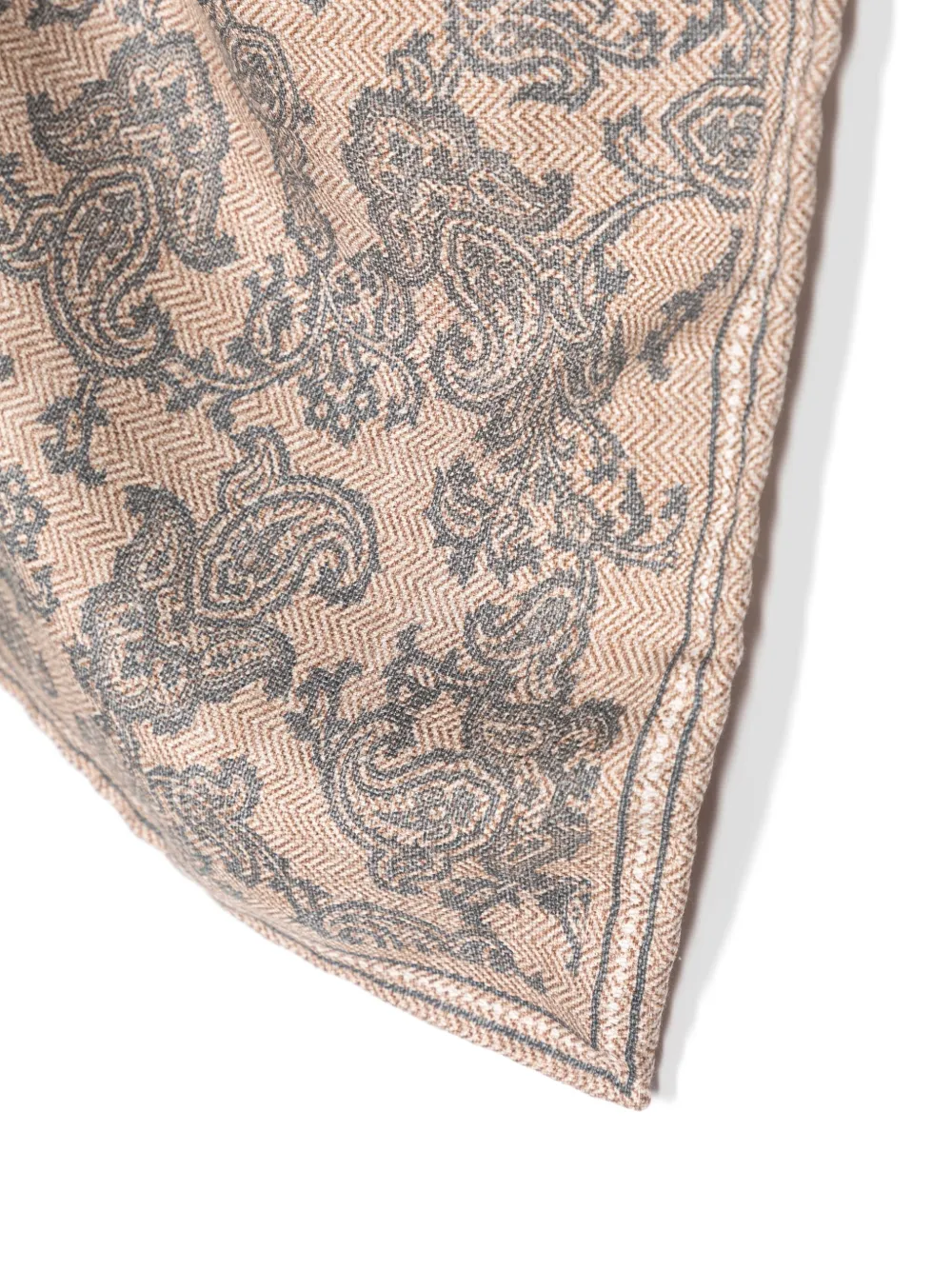 Brunello Cucinelli Paisley-print Silk Scarf In Brown