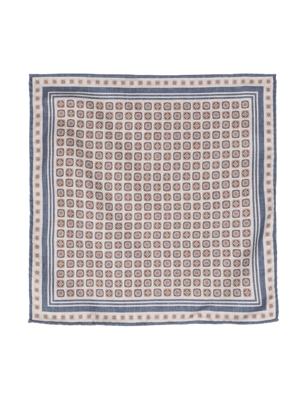 Brunello Cucinelli Geometric-print Silk Scarf In Brown