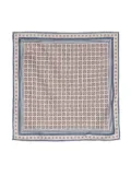 Brunello Cucinelli geometric-print silk scarf - Brown