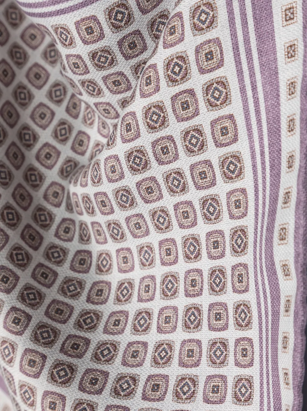 Brunello Cucinelli Geometric-print Silk Scarf In Blue
