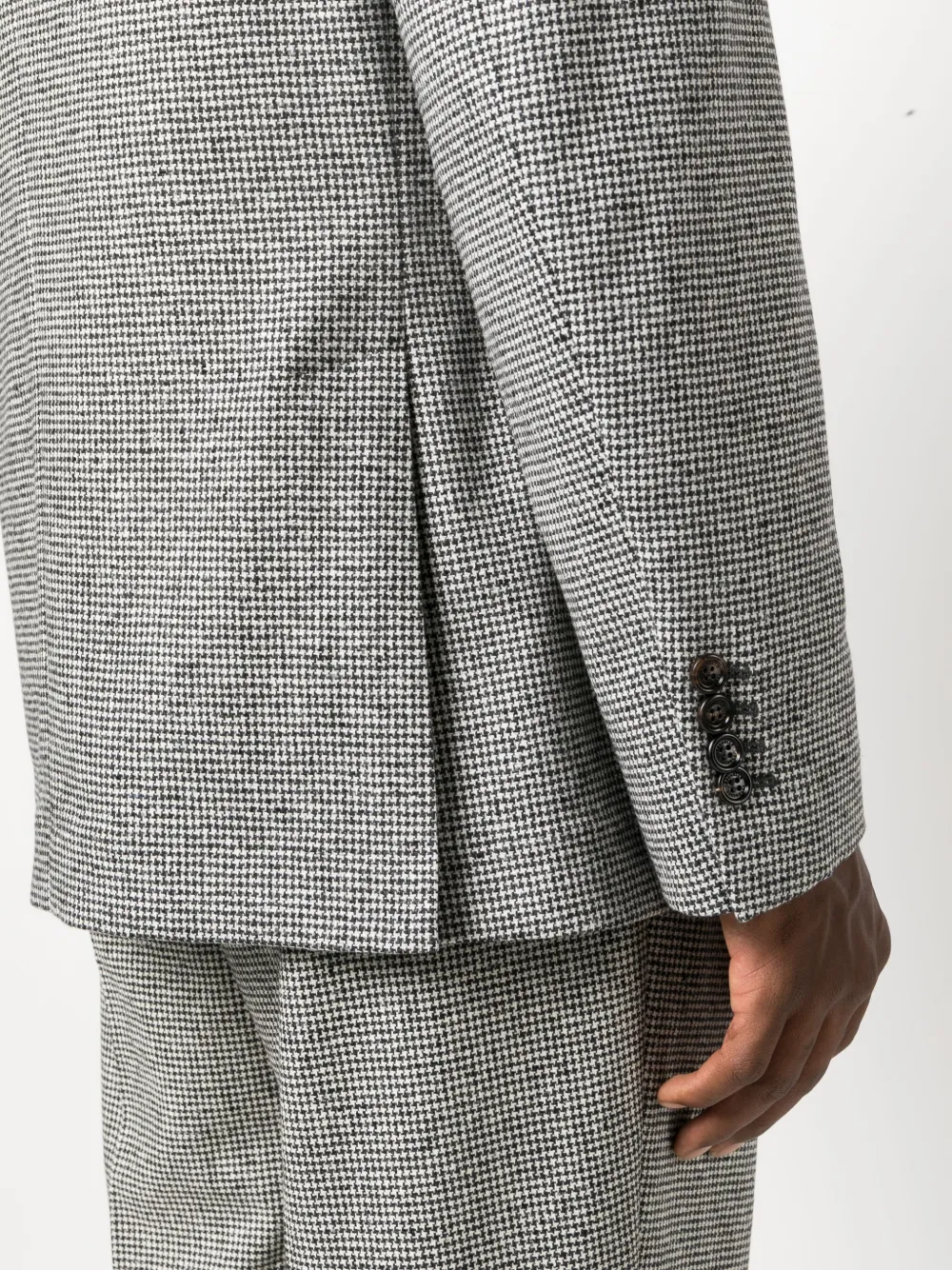 Brunello Cucinelli Houndstooth-pattern Virgin Wool-blend Suit In Animal Print